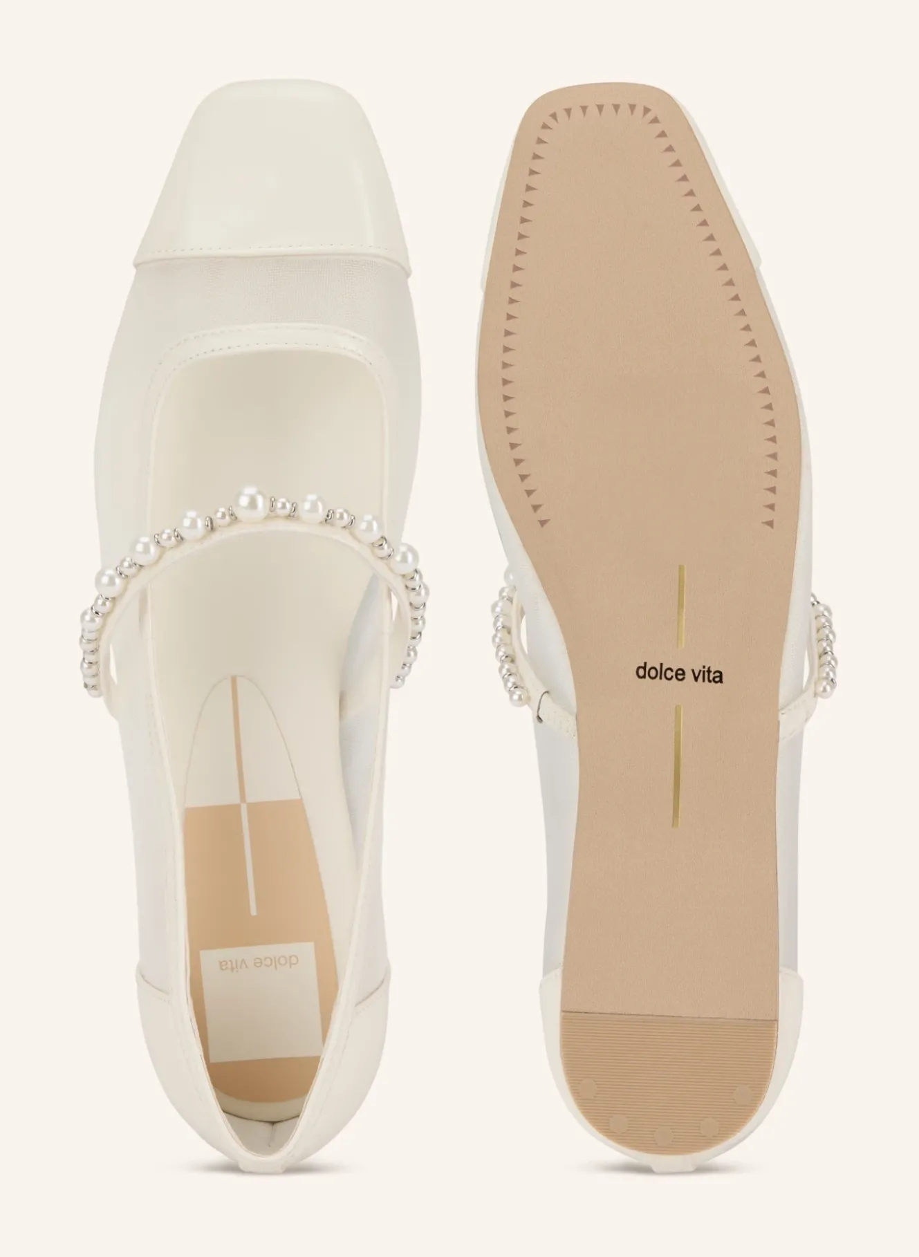 Mary-Jane-Ballerinas mit Schmuckperlen