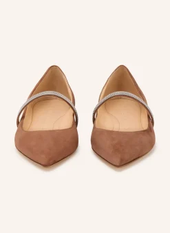 Mary-Jane-Ballerinas mit Schmuckperlen