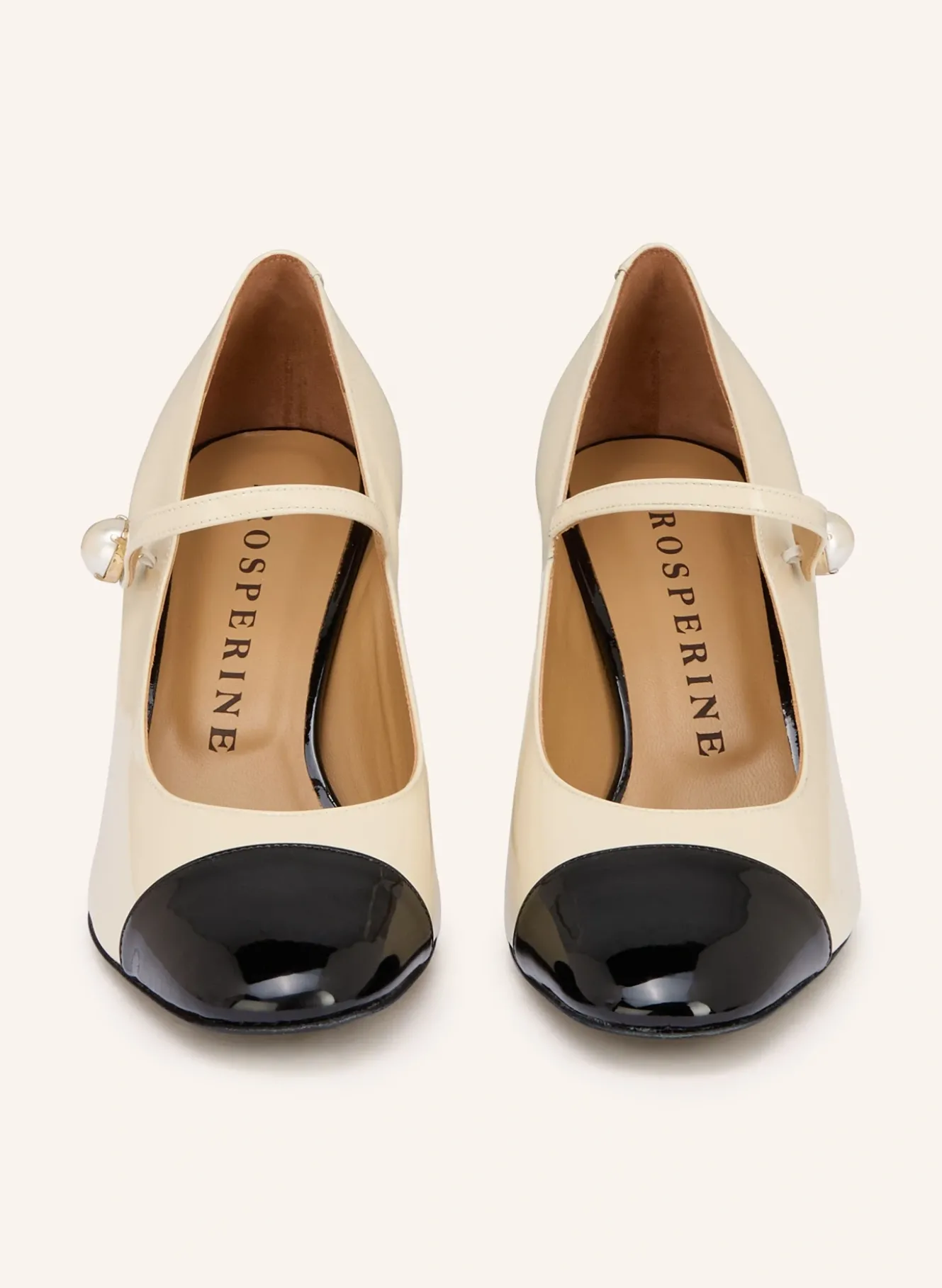 Mary-Jane-Pumps mit Schmuckperlen