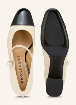 Mary-Jane-Pumps mit Schmuckperlen