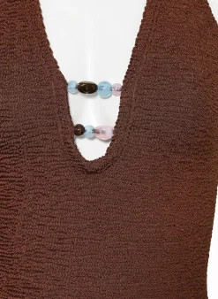 Neckholder-Badeanzug ADIRANA mit Schmuckperlen