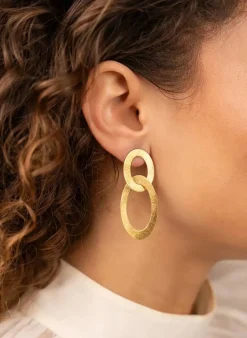 Ohrhänger CLASSIC EARRINGS DOUBLE OVAL SATIN by GLAMBOU