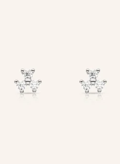 Ohrstecker FLEUR aus 14 Karat Weißgold und 0,16ct. Diamanten