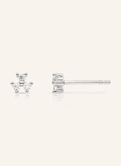 Ohrstecker FLEUR aus 14 Karat Weißgold und 0,16ct. Diamanten