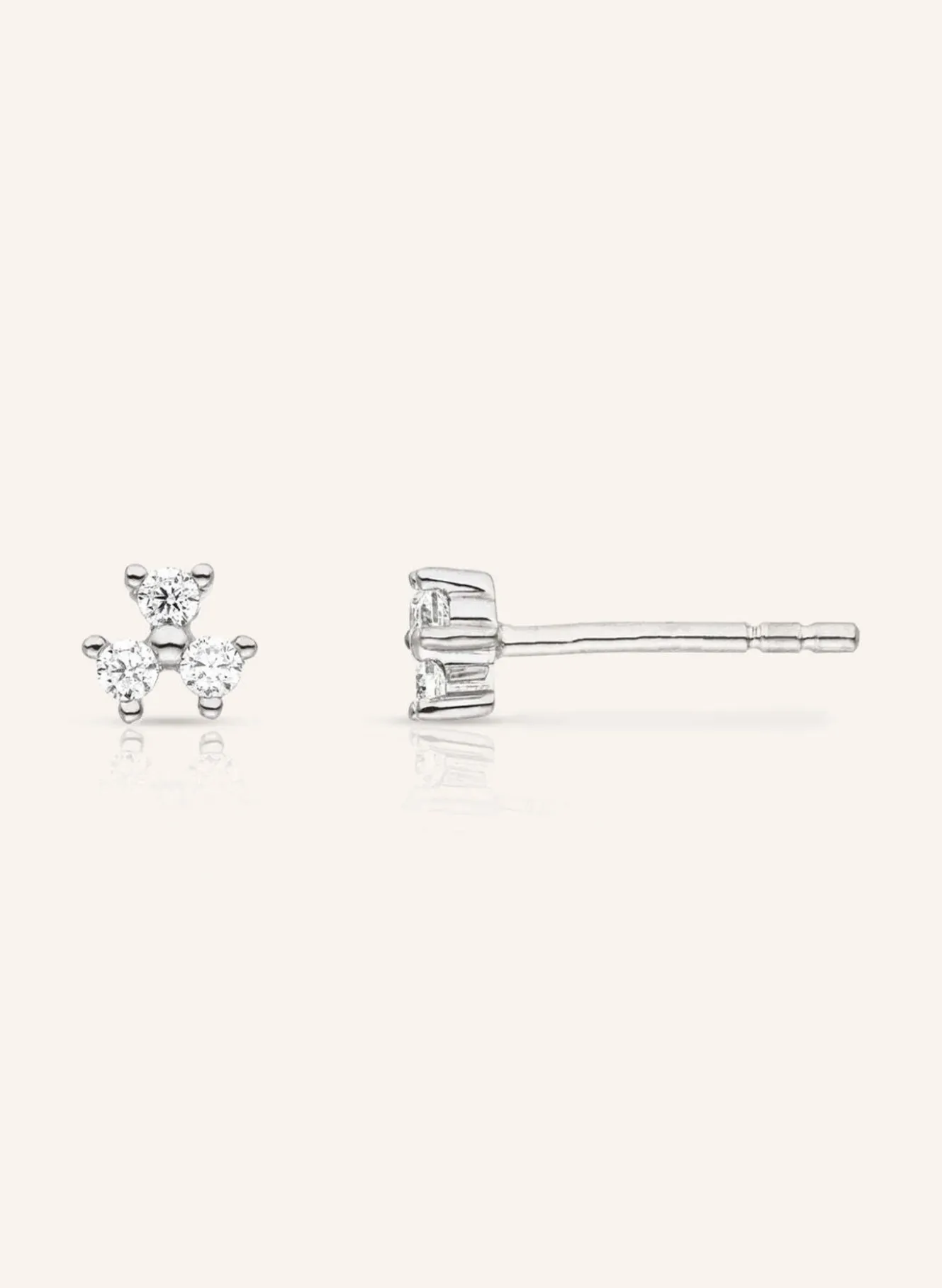 Ohrstecker FLEUR aus 14 Karat Weißgold und 0,16ct. Diamanten