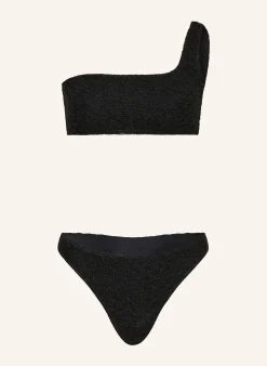 One-Shoulder-Bikini mit Glitzergarn