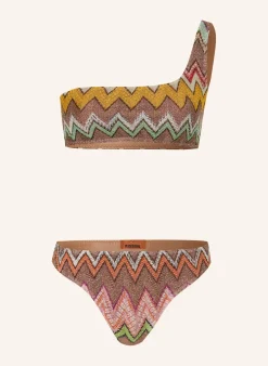 One-Shoulder-Bikini mit Glitzergarn