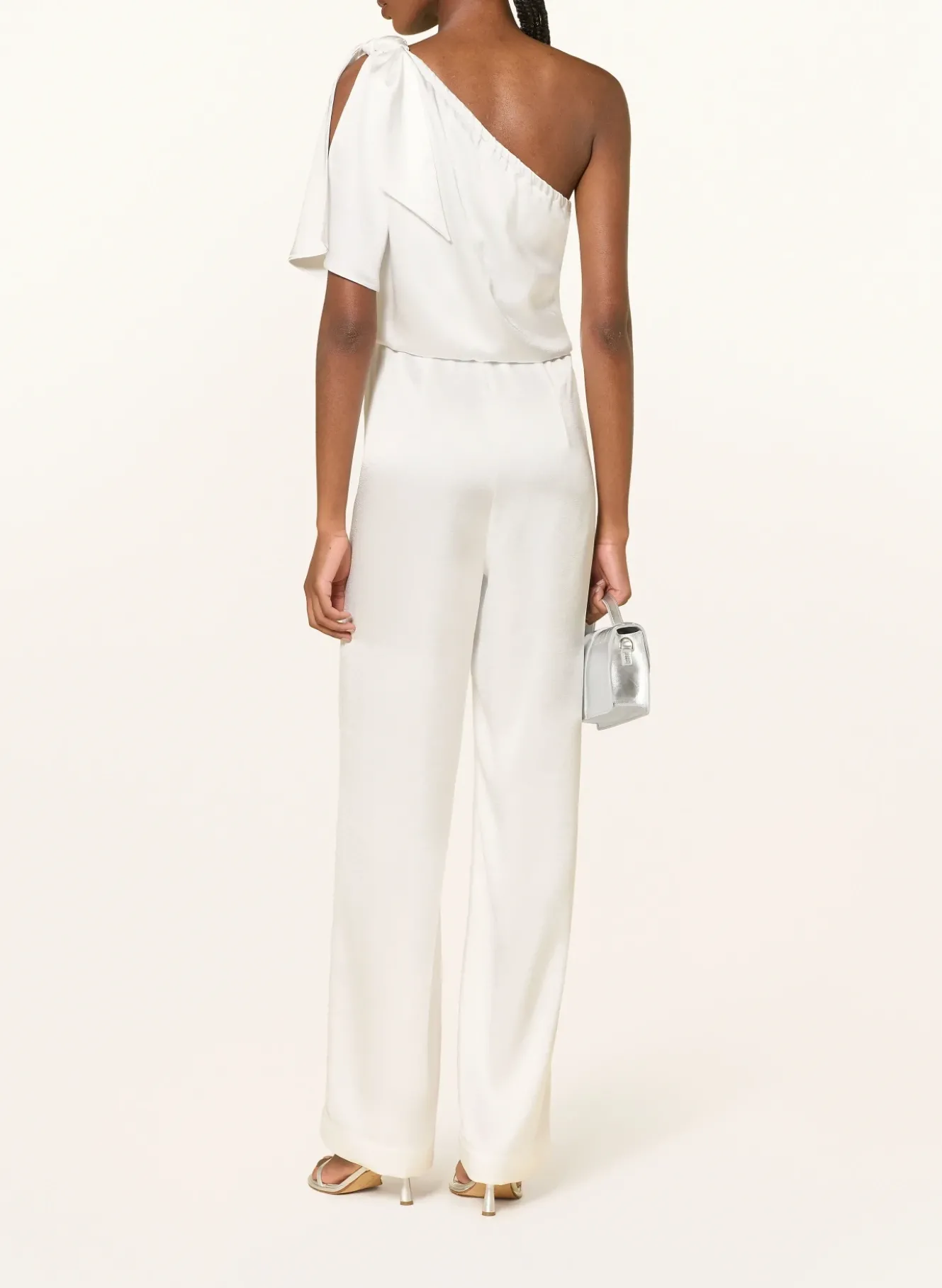 One-Shoulder-Jumpsuit aus Satin