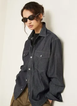 Oversized-Jeansbluse