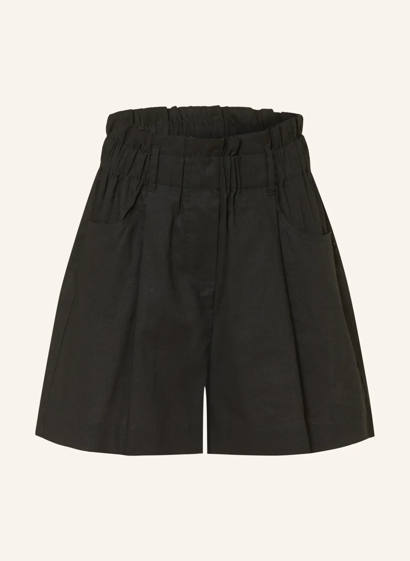 Paperbag-Shorts mit Leinen
