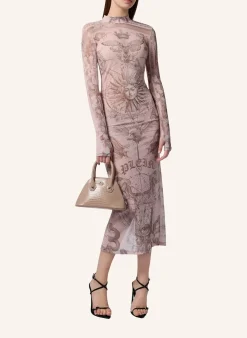 PHILIPP PLEIN Tulle Maxi Dress Open Back Butterfly Tattoo