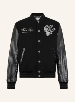 PHILIPP PLEIN Varsity Bomber Jacket Teddy Racer