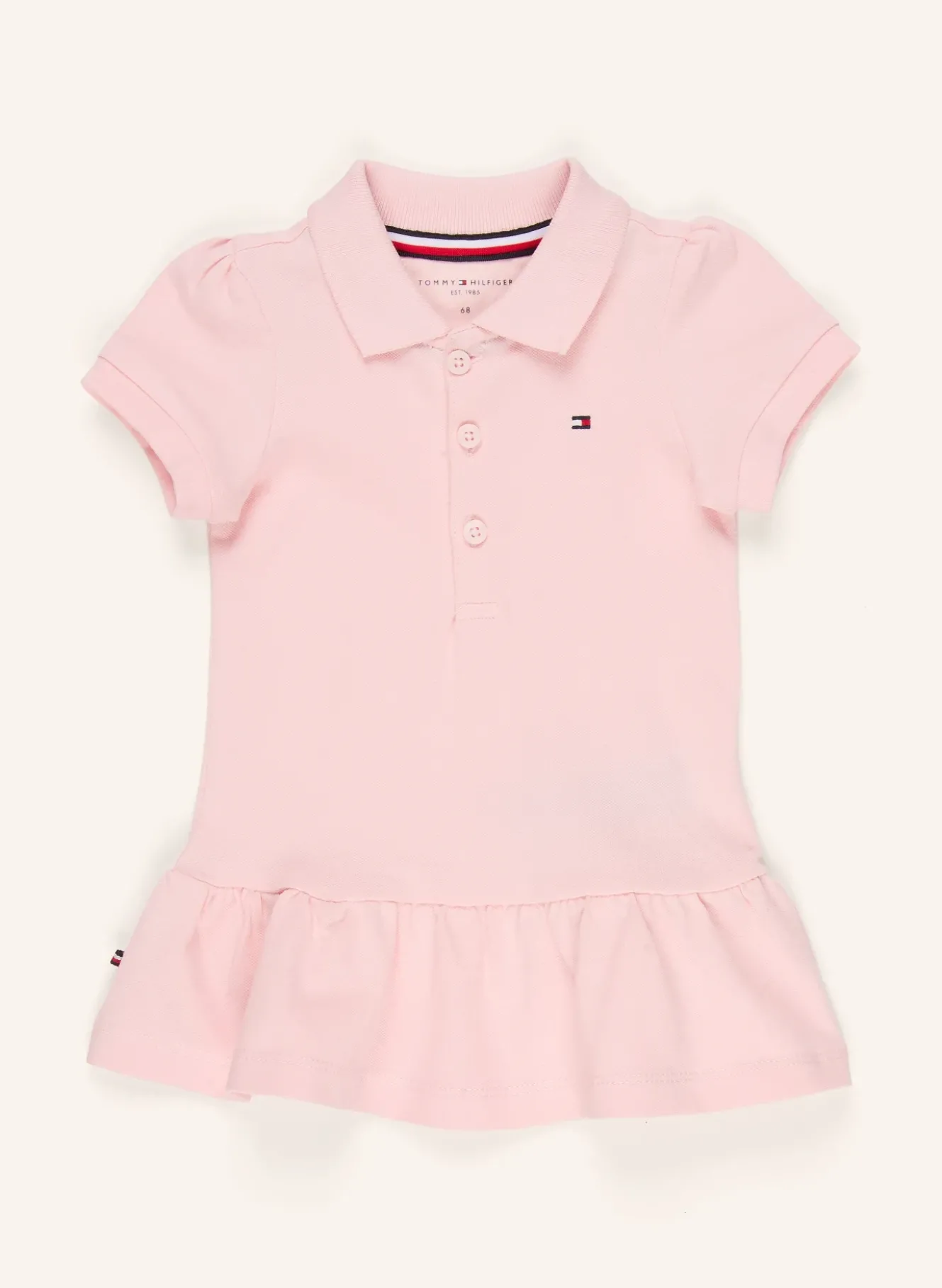 Piqué-Polokleid mit Rüschen