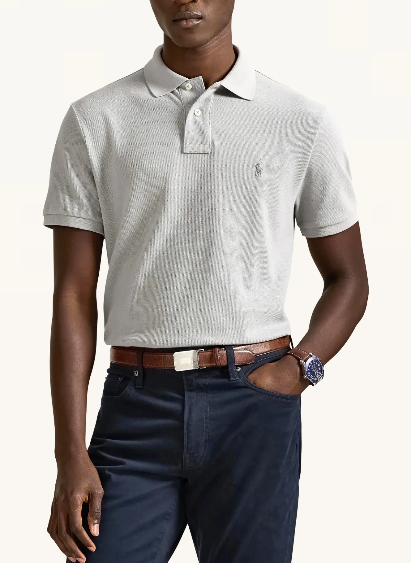 Piqué-Poloshirt Custom Slim Fit