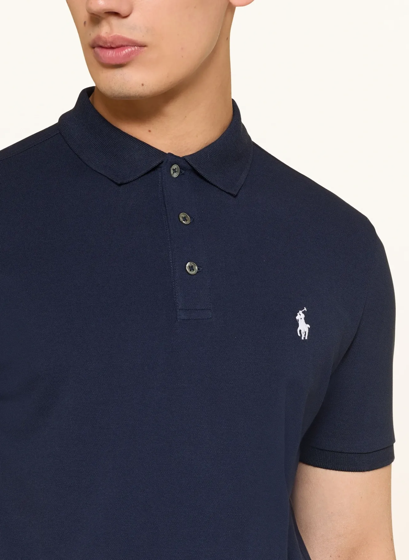 Piqué-Poloshirt Custom Slim Fit
