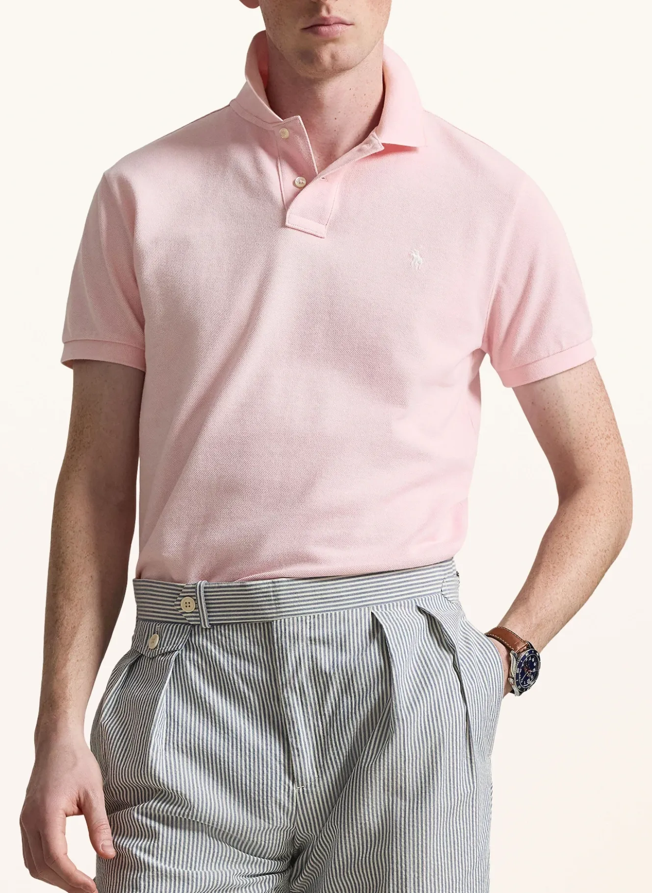 Piqué-Poloshirt Custom Slim Fit