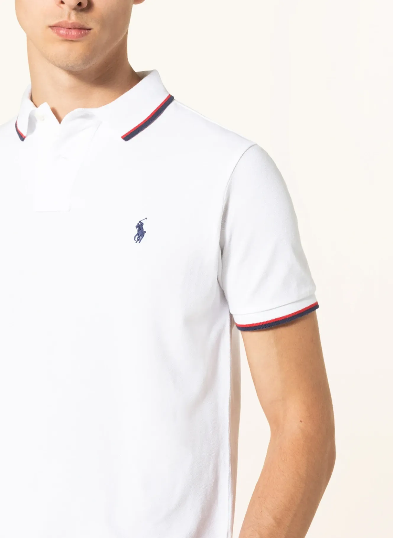 Piqué-Poloshirt Custom Slim Fit