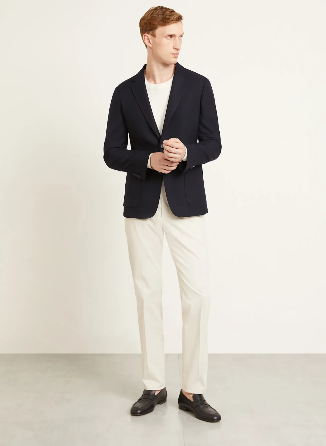Piqué-Sakko Extra Slim Fit aus Merinowolle