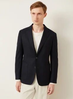 Piqué-Sakko Extra Slim Fit aus Merinowolle