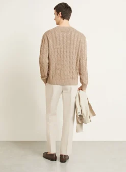Pullover mit Cashmere und Leinen