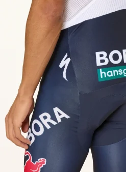 Radhose RED BULL BORA HANSGROHE REPLICA mit Trägern und gepolstertem Einsatz