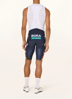 Radhose RED BULL BORA HANSGROHE REPLICA mit Trägern und gepolstertem Einsatz