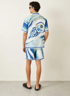 Resorthemd FLAMING TENNIS BALL Comfort Fit aus Seide