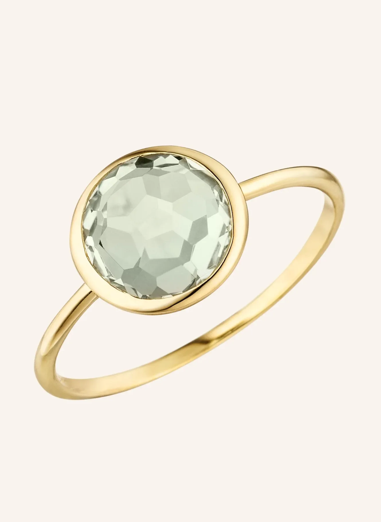 Ring GREEN AMETHYST aus 14 Karat Gelbgold