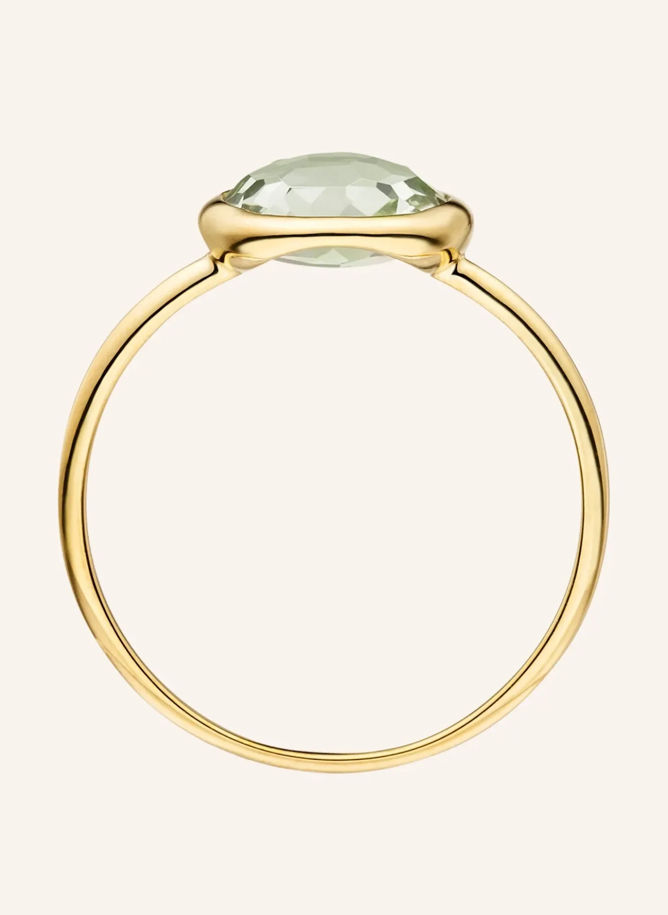 Ring GREEN AMETHYST aus 14 Karat Gelbgold