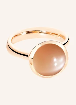 Ring RING BOUTON LARGE MOONSTONE BROWN aus 18K Roségold mit Brauner Mondstein
