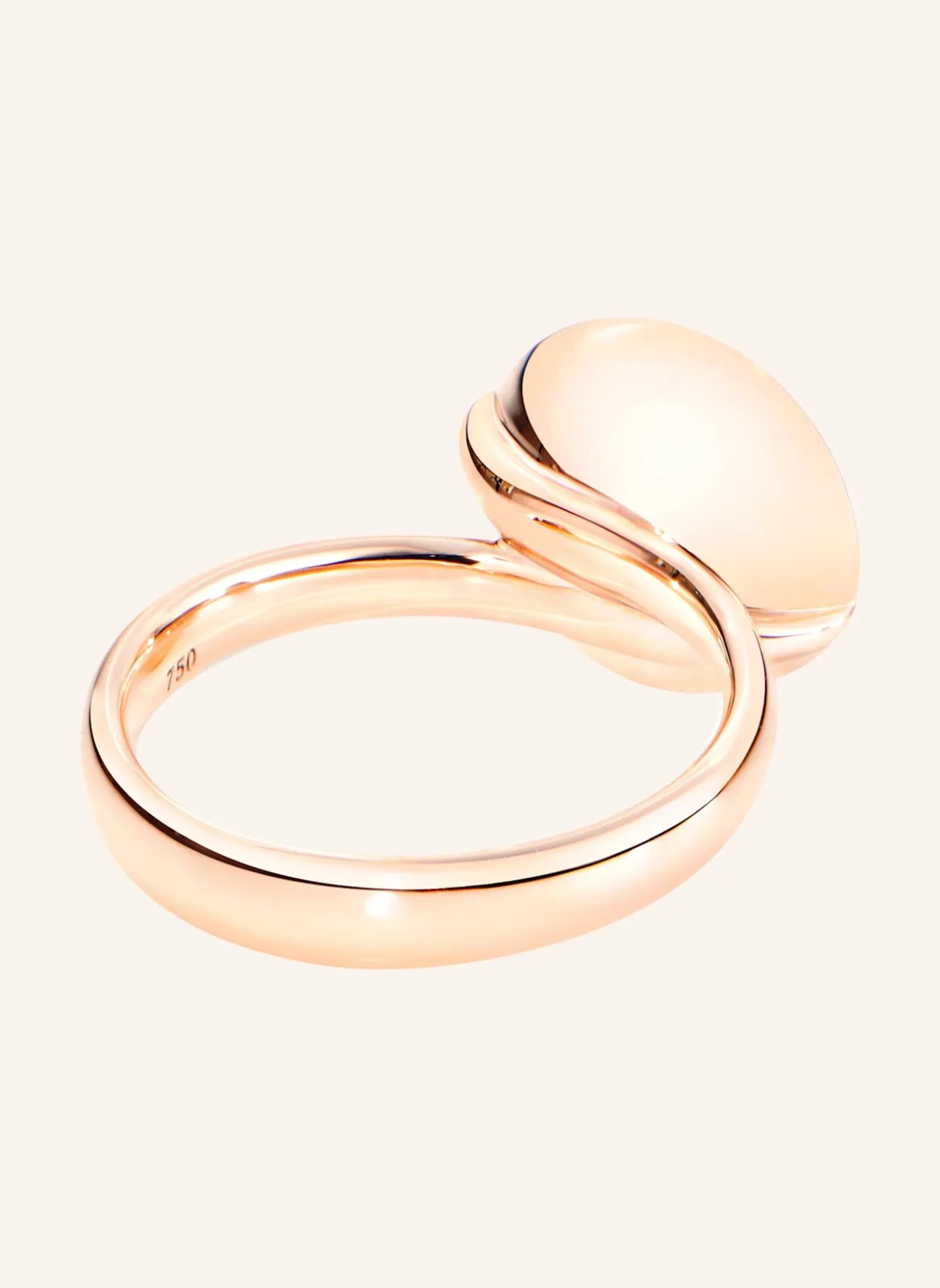 Ring RING BOUTON LARGE MOONSTONE BROWN aus 18K Roségold mit Brauner Mondstein