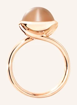 Ring RING BOUTON LARGE MOONSTONE BROWN aus 18K Roségold mit Brauner Mondstein
