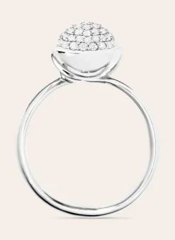 Ring RING BOUTON SMALL DIAMOND PAVÉ aus 18K Weißgold mit Diamant Pavé