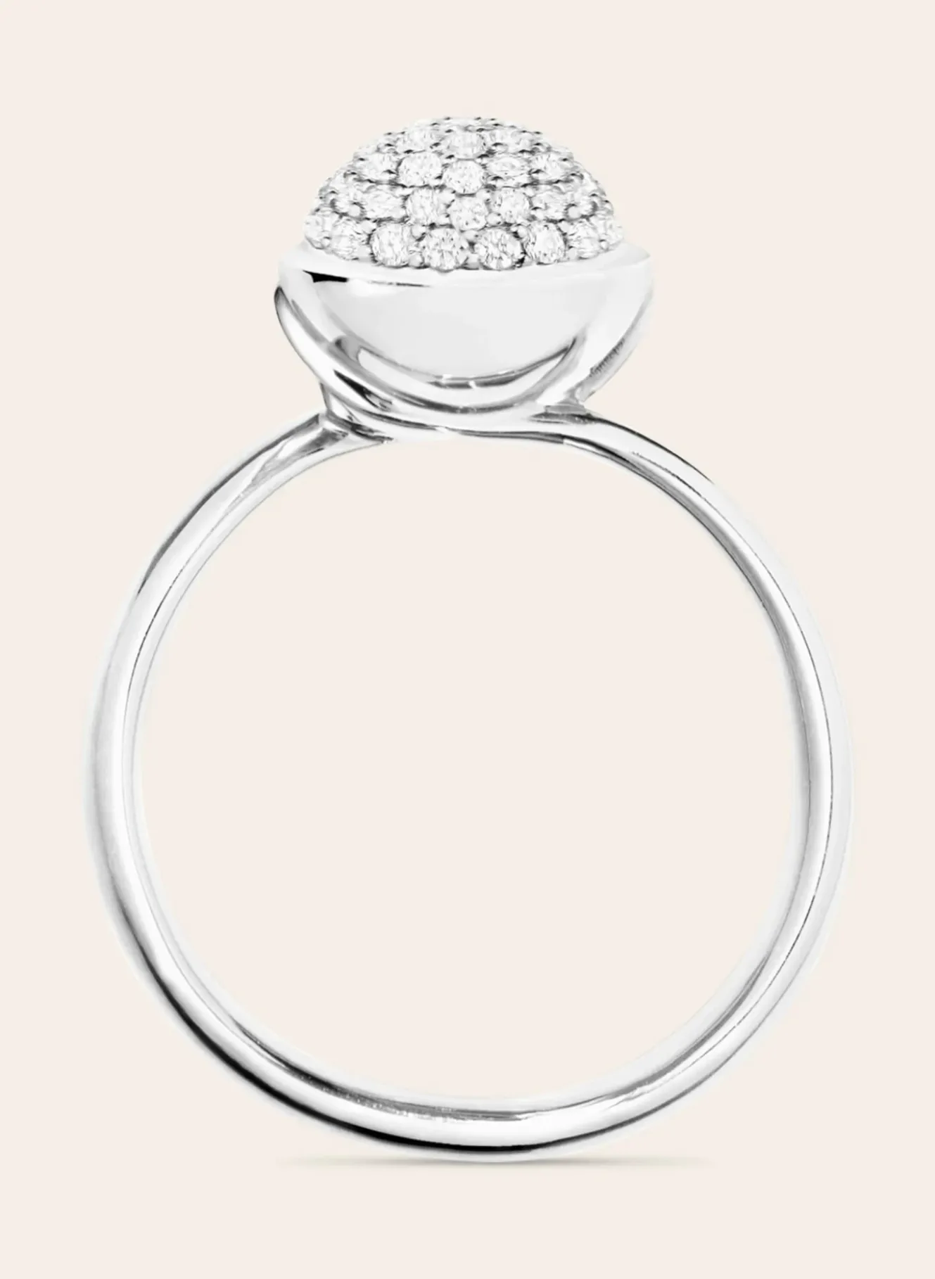 Ring RING BOUTON SMALL DIAMOND PAVÉ aus 18K Weißgold mit Diamant Pavé