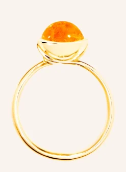 Ring RING BOUTON SMALL MANDARIN GARNET aus 18K Gelbgold mit Mandarin Granat