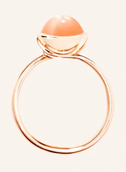 Ring RING BOUTON SMALL MOONSTONE ORANGE aus 18K Roségold mit oranger Mondstein