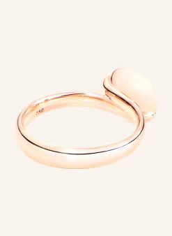 Ring RING BOUTON SMALL MOONSTONE SAND/WHITE aus 18K Roségold sand Mondstein