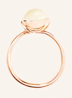 Ring RING BOUTON SMALL MOONSTONE SAND/WHITE aus 18K Roségold sand Mondstein