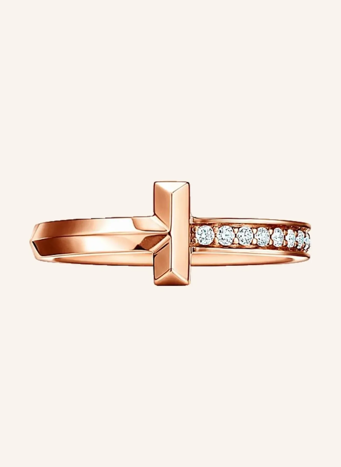Ring TIFFANY T T ONE aus 18Karat Roségold mit Pavé-Diamanten