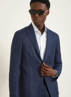 Sakko Slim Fit mit Leinen
