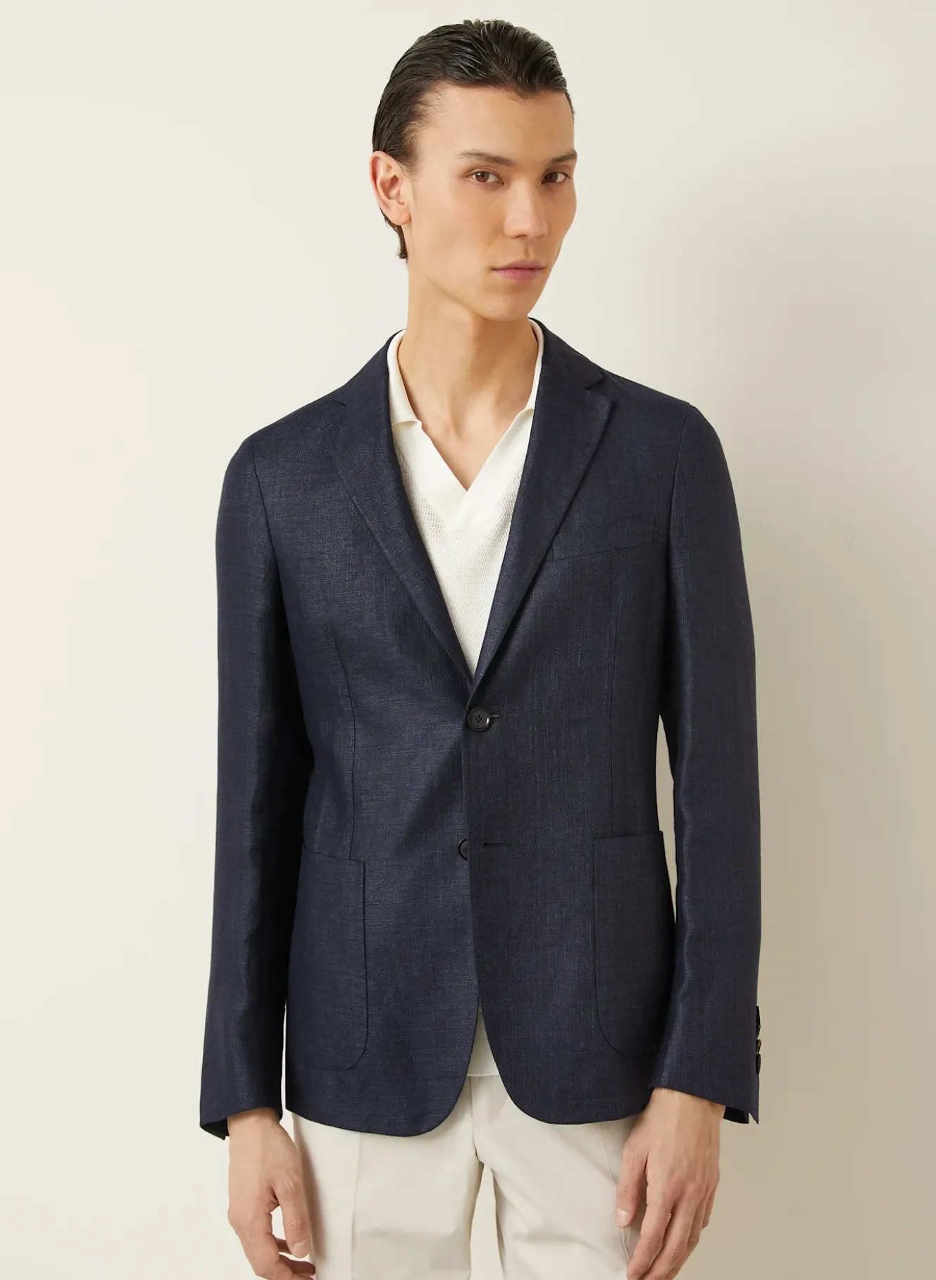 Sakko Slim Fit mit Leinen