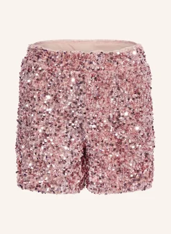 Samtshorts mit Pailletten