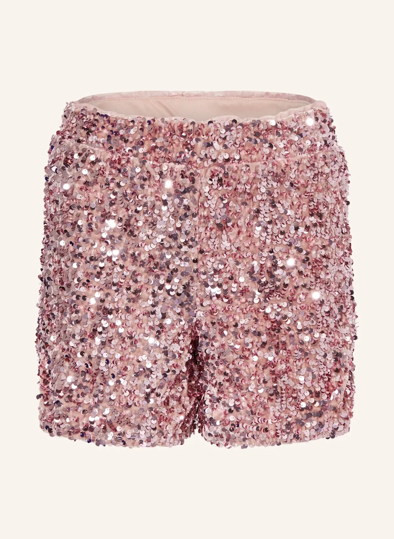 Samtshorts mit Pailletten