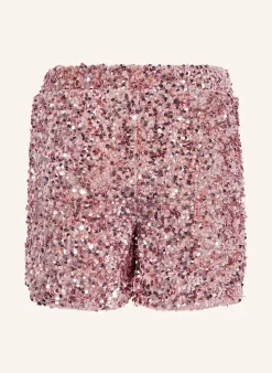 Samtshorts mit Pailletten