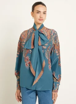 Seidenbluse mit Schluppe