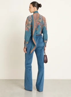 Seidenbluse mit Schluppe