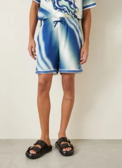 Seidenshorts FLAMING TENNIS BALL