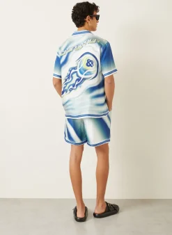 Seidenshorts FLAMING TENNIS BALL