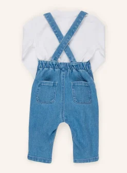 Set: Jeans-Latzhose und Longsleeve