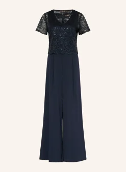 Set: Jumpsuit und Spitzenjacke mit Pailletten